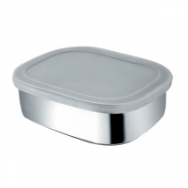 RÉCIPIENT AVEC COUVERCLE "ARTINOX" 1300 ML 18x13x6 CM ARGENTE INOX + LDPE (12 UNITÉ)