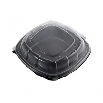 R&Eacute;CIPIENTS AVEC COUVERCLE CHARNI&Egrave;RE MICRO-ONDABLES 1170 ML 23x23,3x8,2 CM NOIR PP (100 UNIT&Eacute;)