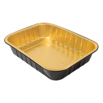 R&Eacute;CIPIENTS LAQU&Eacute;S 1530 ML 23,6x18,5x4,9 CM NOIR/OR ALUMINIUM (50 UNIT&Eacute;)