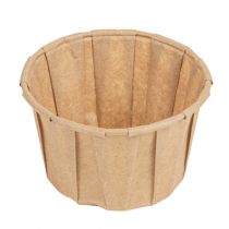 POTS TRAITEUR PLISS&Eacute; 90 ML (3 oz) 80 G/M2 &Oslash;6,5/4,9x3,8 CM NATUREL PARCH.INGRAISSABLE (250 UNIT&Eacute;)