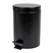 POUBELLE &Agrave; P&Eacute;DALE AVEC R&Eacute;CEPTACLE INT&Eacute;RIEUR 3 L &Oslash; 17x24,5 CM NOIR ACIER (1 UNIT&Eacute;)