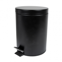 POUBELLE &Agrave; PEDALE AVEC R&Eacute;CEPTACLE INT&Eacute;RIEUR 5 L &Oslash; 20,5x28 CM NOIR ACIER (1 UNIT&Eacute;)