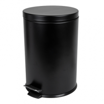 POUBELLE &Agrave; PEDALE AVEC R&Eacute;CEPTACLE INT&Eacute;RIEUR 20 L &Oslash; 29,5x44 CM NOIR ACIER (1 UNIT&Eacute;)
