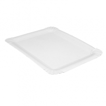 PLATEAUX P&Acirc;TISSERIE - PETITS  280 G/M2 20x16,5CM BLANC CARTON (250 UNIT&Eacute;)