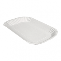 PLATEAUX  320 G/M2 23x15x2 CM BLANC CARTON (100 UNIT&Eacute;)