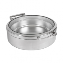 CHAFING DISH ROND AVEC FEN&Ecirc;TRE 6 L &Oslash; 53,5x44x16,5 CM ARGENTE INOX + CRISTAL (1 UNIT&Eacute;)