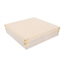PLATEAUX RECTANGULAIRES AVEC COUVERCLE "WOOD"  26x26x6,2 CM NATUREL BOIS (10 UNIT&Eacute;)