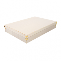 PLATEAUX RECTANGULAIRES AVEC COUVERCLE "WOOD"  37,5x26x6,2 CM NATUREL BOIS (10 UNIT&Eacute;)