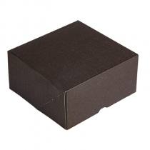 BO&Icirc;TES PATISSERIES SANS FEN&Ecirc;TRE "THEPACK" 250 G/M2 16x16x8 CM CHOCOLAT CARTON ONDUL&Eacute; NANO-MICRO (200 UNIT&Eacute;)