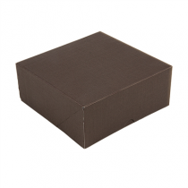 BO&Icirc;TES PATISSERIES SANS FEN&Ecirc;TRE "THEPACK" 250 G/M2 18x18x7,5 CM CHOCOLAT CARTON ONDUL&Eacute; NANO-MICRO (200 UNIT&Eacute;)