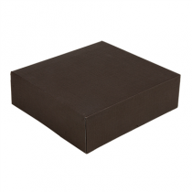 BO&Icirc;TES PATISSERIES SANS FEN&Ecirc;TRE "THEPACK" 250 G/M2 32x32x10 CM CHOCOLAT CARTON ONDUL&Eacute; NANO-MICRO (100 UNIT&Eacute;)