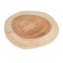 PLANCHE PR&Eacute;SENTATION RONDE  &Oslash; 31,5x1,6 CM NATUREL BOIS (12 UNIT&Eacute;)