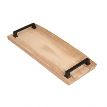 PLANCHE PR&Eacute;SENTATION RECTANGULAIRE AVEC ANSES  (35-45)x(20-24)x1,6 CM NATUREL BOIS (12 UNIT&Eacute;)
