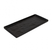 PLATEAUX RECTANGULAIRES "SLATE" "AKALA"  30,5x13,5x2 CM NOIR PORCELAINE (3 UNIT&Eacute;)
