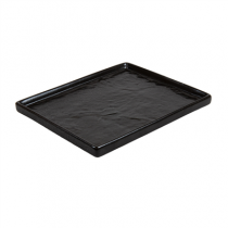 PLATEAUX RECTANGULAIRES "SLATE" "AKALA"  21,5x17,5x2 CM NOIR PORCELAINE (6 UNIT&Eacute;)