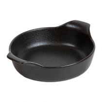PETITS PLATEAUX AVEC ANSES "SLATE" "AKALA"  18,5x15x5 CM NOIR PORCELAINE (6 UNIT&Eacute;)