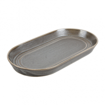PLATS OVALES "URBAN" "AKALA"  30,5x16,5x3 CM CIMENT PORCELAINE (3 UNIT&Eacute;)