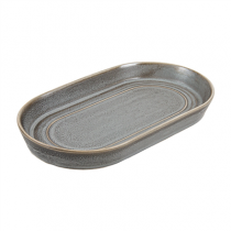 PLATS OVALES "URBAN" "AKALA"  24x13,7x2,7 CM CIMENT PORCELAINE (4 UNIT&Eacute;)