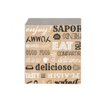 PAPIER INGRAISSABLE OUVERT 2 C&Ocirc;T&Eacute;S FAST FOOD "PAROLE" 40+20 G/M2 16x16,5 CM MARRON KRAFT + ALUMINIUM (500 UNIT&Eacute;)