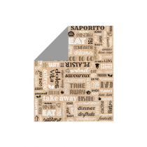 PAPIER INGRAISSABLE BASKET "PAROLE" 40+20 G/M2 28x34 CM MARRON KRAFT + ALUMINIUM (1000 UNIT&Eacute;)