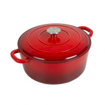 COCOTTE RONDE AVEC COUVERCLE 5,2 L &Oslash; 26x11,5 CM ROUGE FER (2 UNIT&Eacute;)