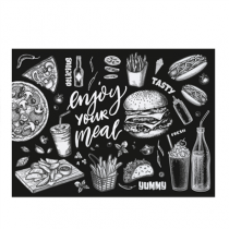 SETS DE TABLE "FAST FOOD" 120 G/M2 30x42 CM NOIRE/BLANC CELLULOSE (1000 UNIT&Eacute;)