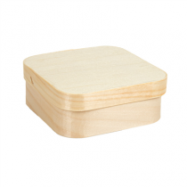 MINI BO&Icirc;TES CARR&Eacute;ES + CARTON ET CAPSULE  11x11x4 CM NATUREL BOIS (200 UNIT&Eacute;)