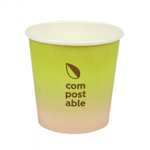 GOBELETS BOISSONS FROIDES ET CHAUDES 1 PAROI "COMPOSTABLE GRADIENT" 120 ML 230 G/M2 &Oslash;6,3/4,5x6 CM BLANC CARTON (1000 UNIT&Eacute;)
