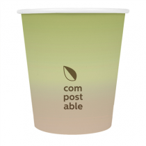 GOBELETS BOISSONS FROIDES ET CHAUDES 1 PAROI "COMPOSTABLE GRADIENT" 180 ML 260 G/M2 &Oslash;7,2/5,3x7,8 CM BLANC CARTON (1000 UNIT&Eacute;)
