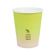 GOBELETS BOISSONS FROIDES ET CHAUDES 1 PAROI "COMPOSTABLE GRADIENT" 240 ML 280 G/M2 &Oslash;8/5,6x9,2 CM BLANC CARTON (1000 UNIT&Eacute;)