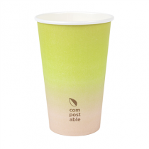 GOBELETS BOISSONS FROIDES ET CHAUDES 1 PAROI "COMPOSTABLE GRADIENT" 480 ML 300 G/M2 &Oslash;9/6x13,2 CM BLANC CARTON (1000 UNIT&Eacute;)