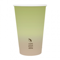GOBELETS BOISSONS FROIDES ET CHAUDES 1 PAROI "COMPOSTABLE GRADIENT" 660 ML 300 G/M2 &Oslash;9/6x17 CM BLANC CARTON (1000 UNIT&Eacute;)