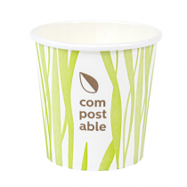 GOBELETS BOISSONS FROIDES ET CHAUDES 1 PAROI GRASS "COMPOSTABLE" 120 ML 230 G/M2 &Oslash;6,3/4,5x6 CM BLANC CARTON (1000 UNIT&Eacute;)