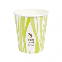 GOBELETS BOISSONS FROIDES ET CHAUDES 1 PAROI GRASS "COMPOSTABLE" 180 ML 260 G/M2 &Oslash;7,2/5,3x7,8 CM BLANC CARTON (1000 UNIT&Eacute;)