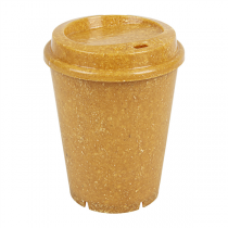 VERRES + COUVERCLES R&Eacute;UTILISABLES "RE-USE IT" 360 ML &Oslash;9,2/6,5 x11 CM NATUREL BIOCOMPOSITE (5 UNIT&Eacute;)