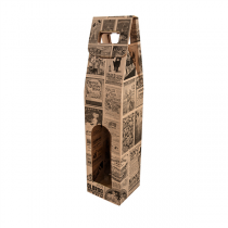 BO&Icirc;TES AVEC FEN&Ecirc;TRE 1 BOUTEILLE THEPACK "BACCHUS"  9x9x38,5 CM NATUREL CARTON MICROCANAL (100 UNIT&Eacute;)