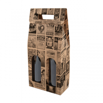 BO&Icirc;TES AVEC FEN&Ecirc;TRE 2 BOUTEILLES THEPACK "BACCHUS"  18x9x38,5 CM NATUREL CARTON MICROCANAL (30 UNIT&Eacute;)
