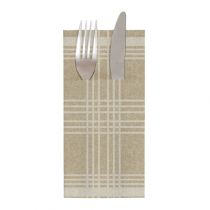 SERVIETTES KANGOUROU "X-SOFT" "MADRAS I" 65 G/M2 40x40 CM KAKI AIRLAID (700 UNIT&Eacute;)