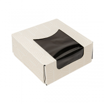 R&Eacute;CIPIENTS SUSHI+F&Ecirc;NETRE THEPACK "KINTSU"  10x10x4 CM BLANC/NOIRE CARTON NANO-MICRO + PE + OPP (400 UNIT&Eacute;)