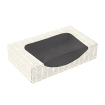 R&Eacute;CIPIENTS SUSHI+F&Ecirc;NETRE THEPACK "KINTSU"  19,7x12x4,5 CM BLANC/NOIRE CARTON NANO-MICRO + PE + OPP (400 UNIT&Eacute;)