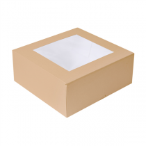 BO&Icirc;TES PATISSERIES AVEC FEN&Ecirc;TRE THEPACK  21x21x7,5 CM NATUREL CARTON NANO-MICRO + OPP (200 UNIT&Eacute;)