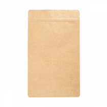 SACS AVEC FERMETURE ZIP  500 GR 45+12 MET PET+8 ALU+50 PE G/M2 16+4x27 CM NATUREL KRAFT (50 UNIT&Eacute;)