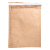 ENVELOPPES AUTOCOLLANTES MATELASS&Eacute;ES 100% PAPIER AVEC OUVERTURE SUP&Eacute;RIEURE "E-COMMERCE"  27x36 CM int. NATUREL KRAFT (100 UNIT&Eacute;)