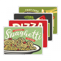 SETS DE TABLE "VINTAGE - PIZZA" 70 G/M2 31x43 CM QUADRICHROMIE CELLULOSE (2000 UNIT&Eacute;)