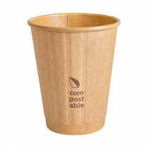 GOBELETS BOISSONS CHAUDES DOUBLE PAROI  240 ML 288 + 210 G/M2 &Oslash;8/5,2x9,5 CM NATUREL CARTON (1000 UNIT&Eacute;)