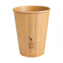 GOBELETS BOISSONS CHAUDES DOUBLE PAROI  360 ML 328 + 210 G/M2 &Oslash;9/6x11 CM NATUREL CARTON (1000 UNIT&Eacute;)