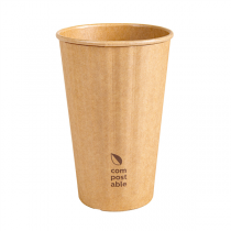GOBELETS BOISSONS CHAUDES DOUBLE PAROI  480 ML 328 + 210 G/M2 &Oslash;9/6x13,5 CM NATUREL CARTON (500 UNIT&Eacute;)
