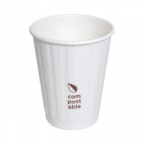 GOBELETS BOISSONS CHAUDES DOUBLE PAROI  240 ML 288 + 210 G/M2 &Oslash;8/5,2x9,5 CM BLANC CARTON (1000 UNIT&Eacute;)
