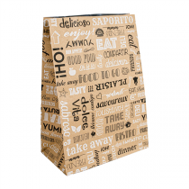 SACS SOS SANS ANSES "PAROLE" 50+20 G/M2 22+12x31 CM NATUREL KRAFT + ALUMINIUM (250 UNIT&Eacute;)