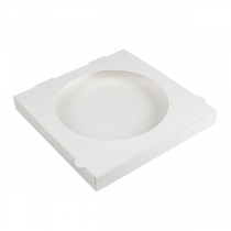 BO&Icirc;TES &Agrave; PIZZA AVEC FEN&Ecirc;TRE THEPACK  32x32x3,8 CM BLANC CARTON NANO-MICRO + OPP (100 UNIT&Eacute;)